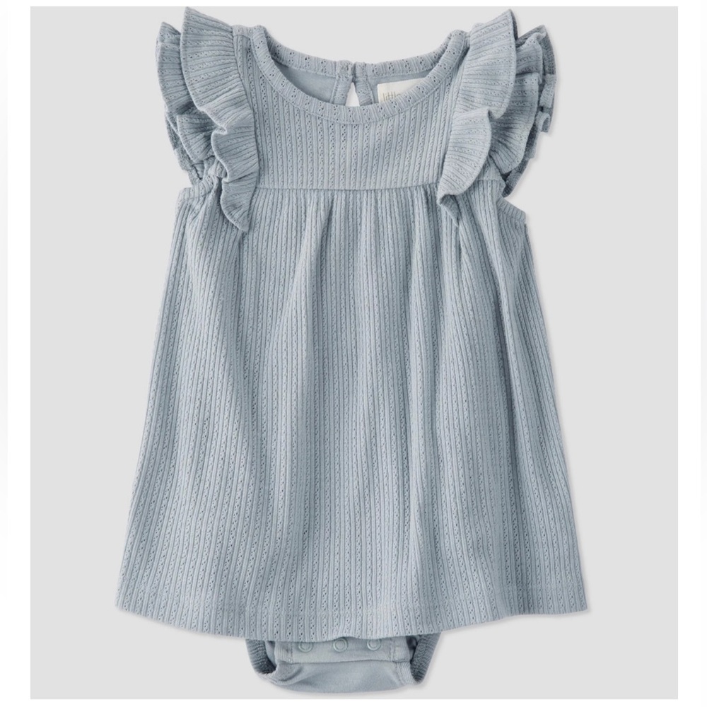 pointelle-knit bodysuit dress